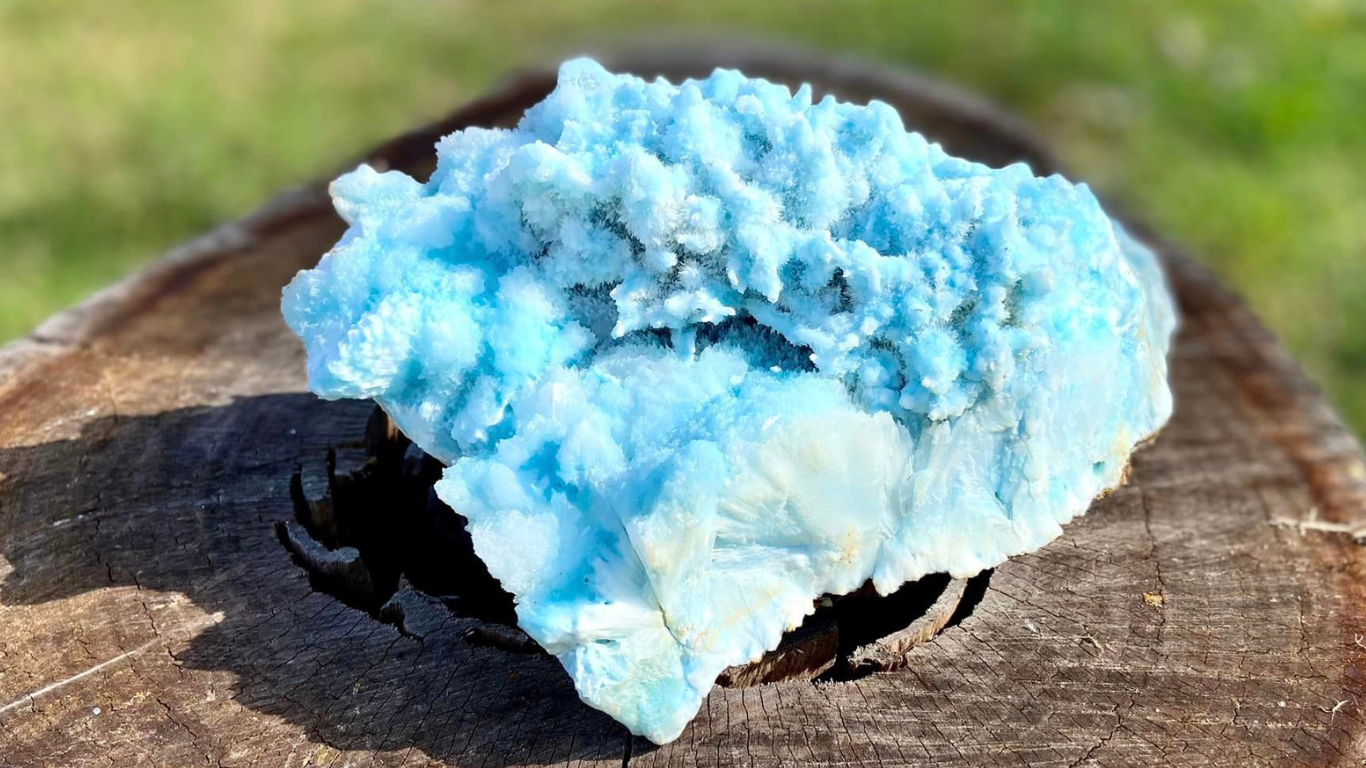 Blue Aragonite Cluster X Grade