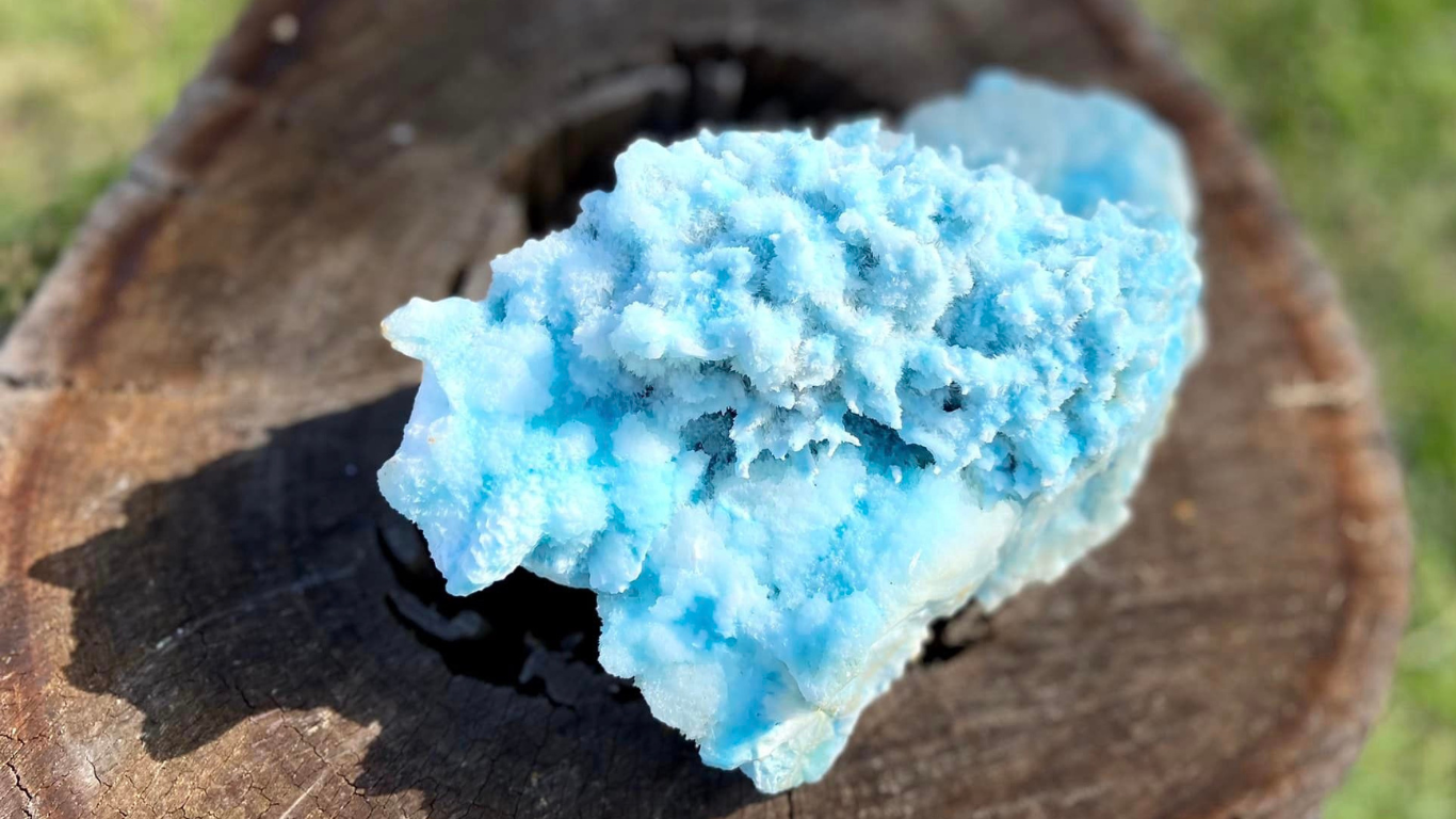 Blue Aragonite Cluster X Grade