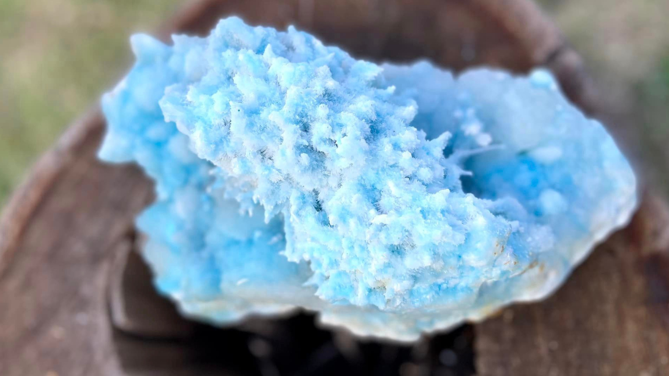 Blue Aragonite Cluster X Grade