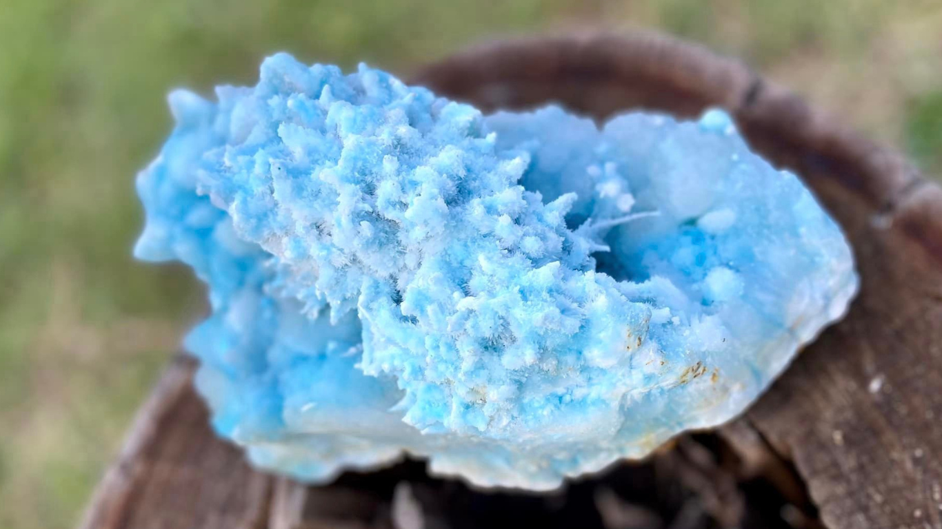 Blue Aragonite Cluster X Grade