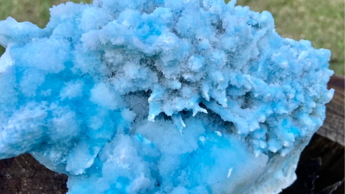 Blue Aragonite Cluster X Grade