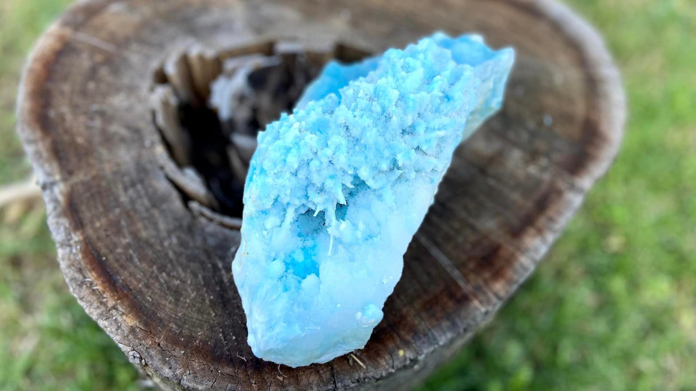 Blue Aragonite Cluster X Grade