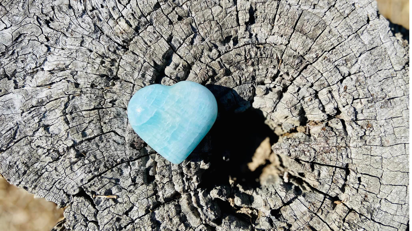 Blue Aragonite Heart