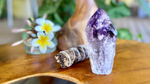 Dragon Tooth Amethyst Quartz with Smoky Quartz Phantom Standing Natural Point