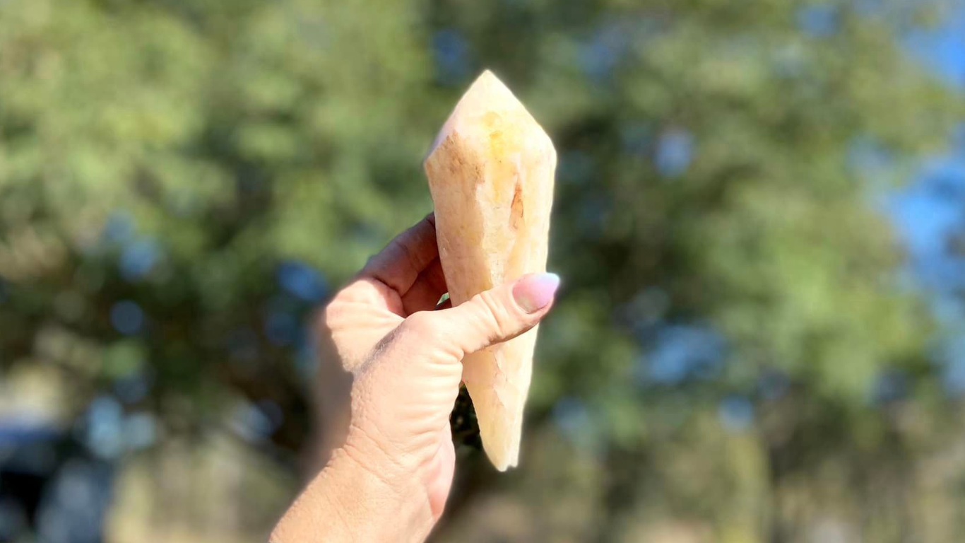 Dragon Tooth Citrine Quartz Natural Point