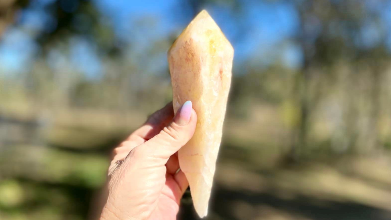 Dragon Tooth Citrine Quartz Natural Point