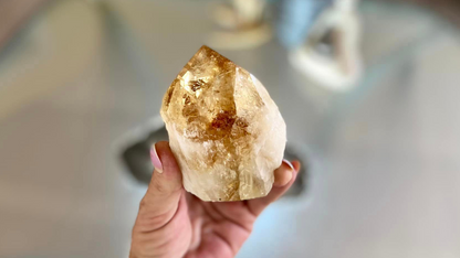 Citrine Cut Base Polished Point Generator