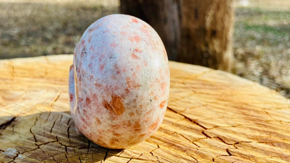 Sunstone Skull with specs of Tourmaline