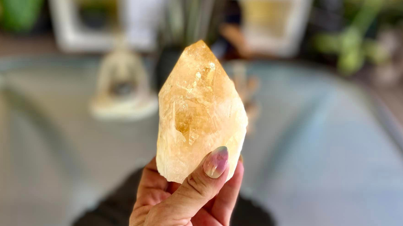 Citrine Cut Base Polished Point Generator