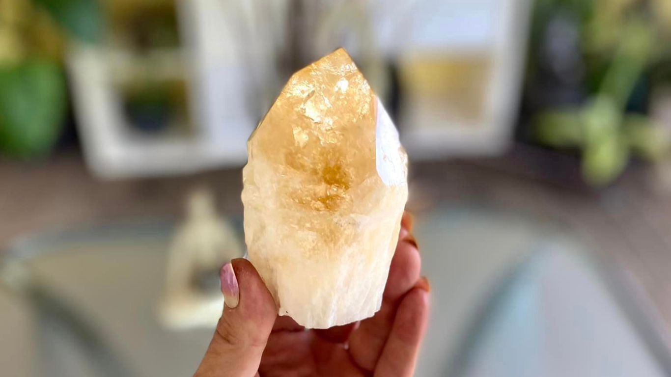 Citrine Cut Base Polished Point Generator