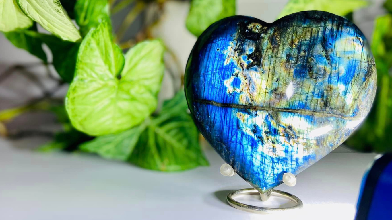 Labradorite Heart