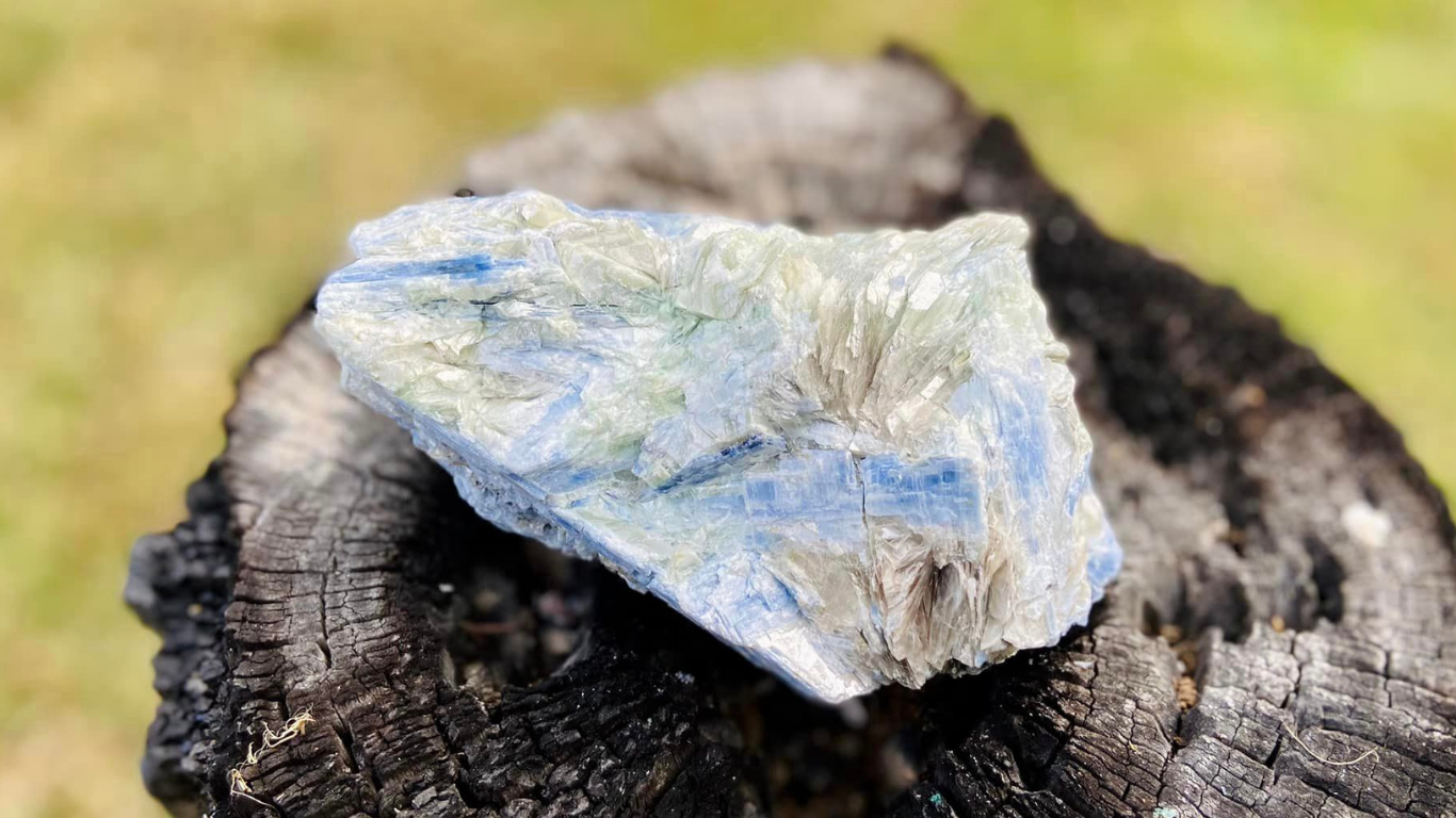 Blue and Green Kyanite Blade Cluster with Fuchsite