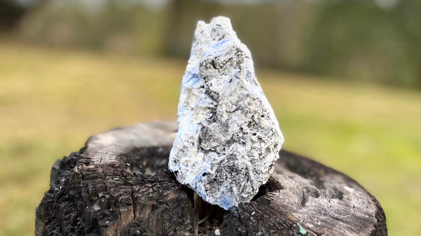 Blue and Green Kyanite Blade Cluster with Fuchsite