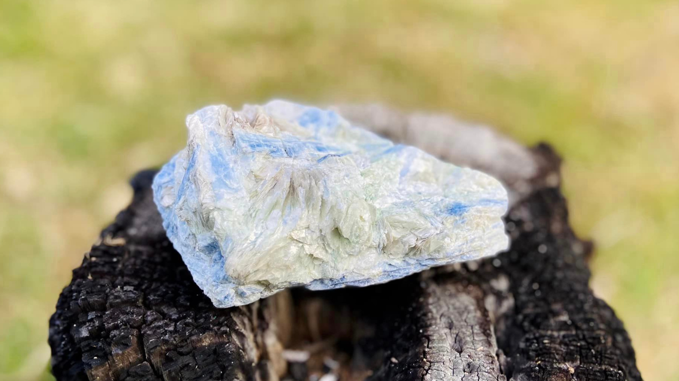 Blue and Green Kyanite Blade Cluster with Fuchsite