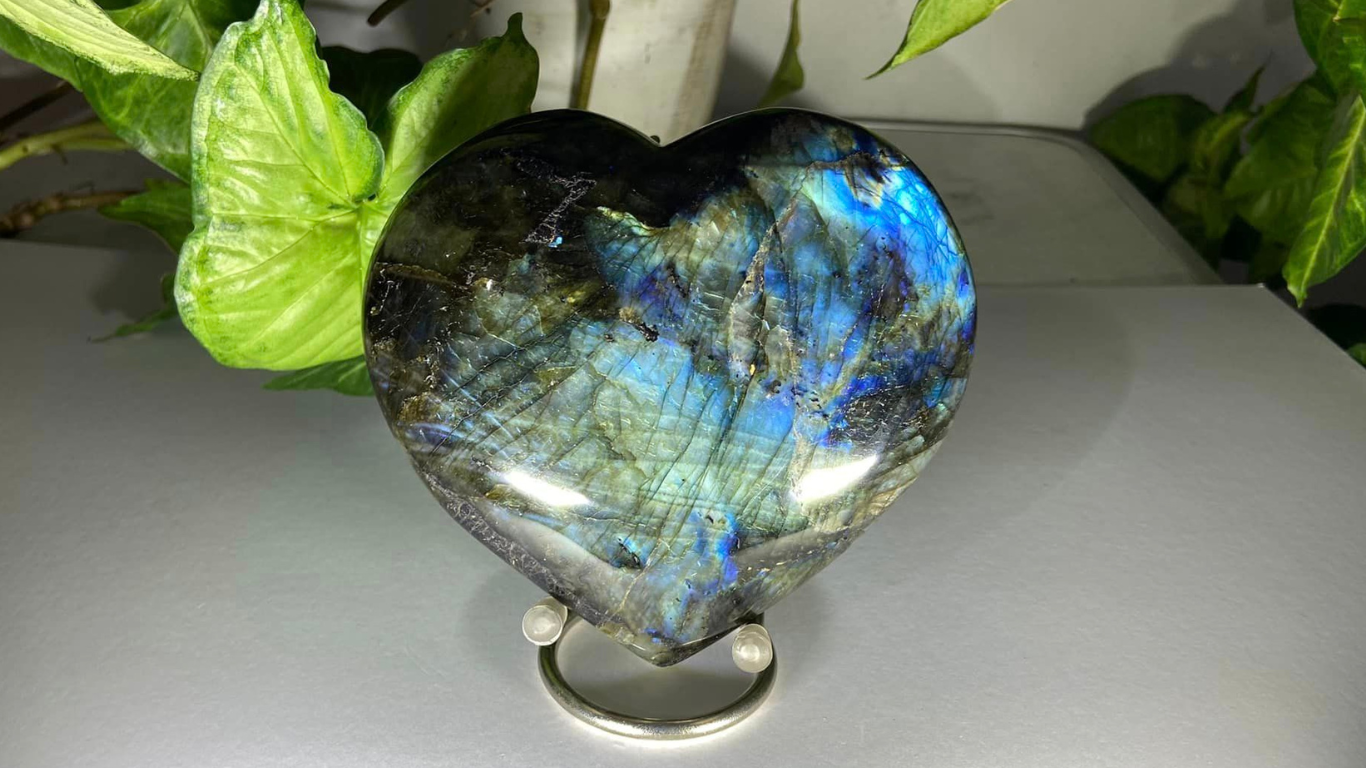 Labradorite Heart