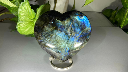 Polished Large Labradorite Heart