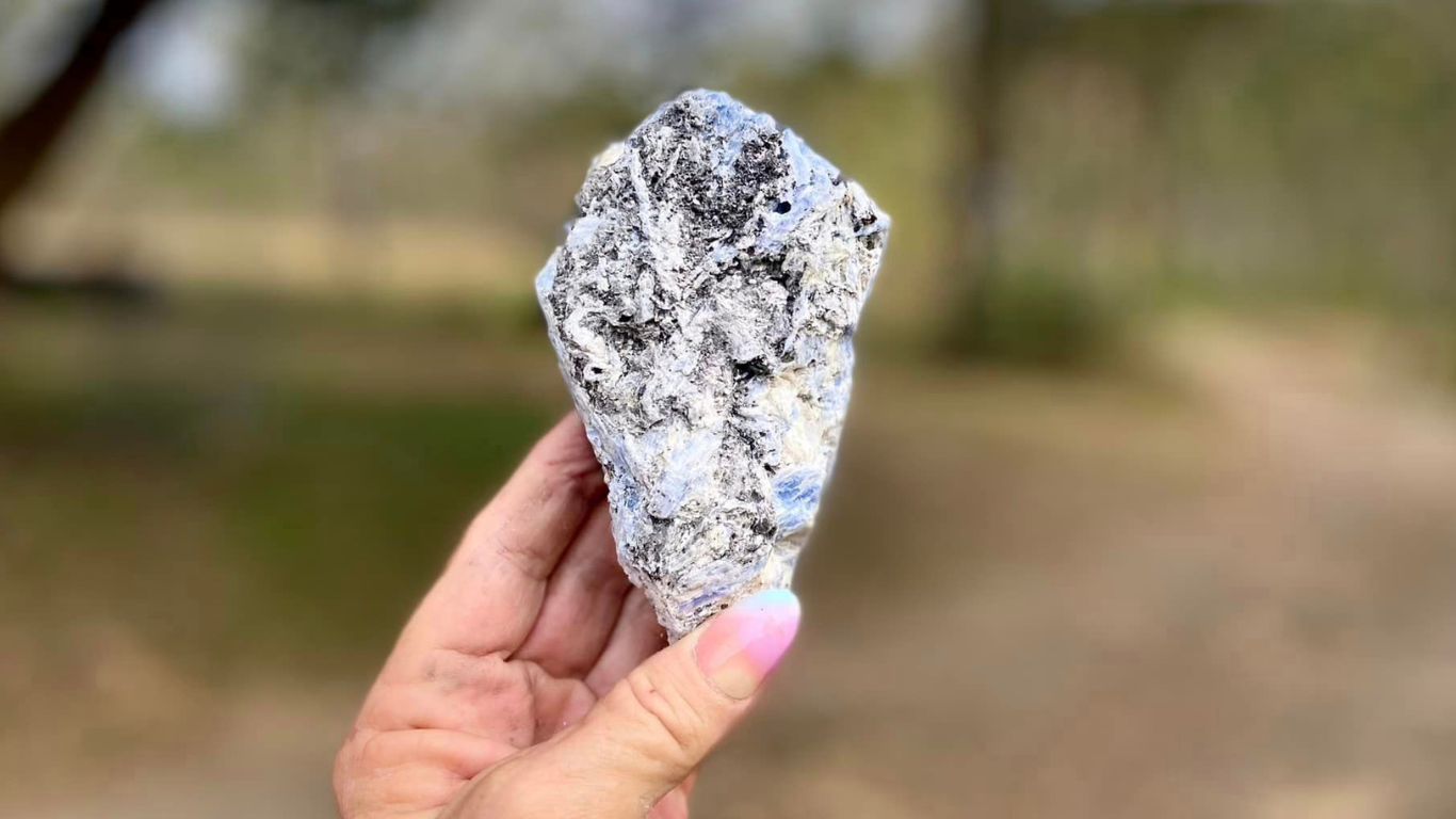 Blue and Green Kyanite Blade Cluster with Fuchsite