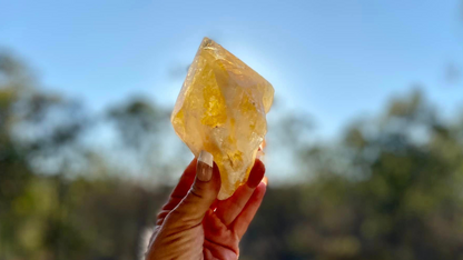 Citrine Diamond Natural Point Standing