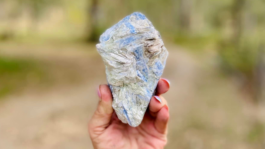 Blue and Green Kyanite Blade Cluster with Fuchsite