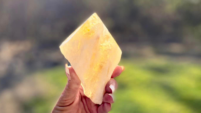 Citrine Diamond Natural Point Standing
