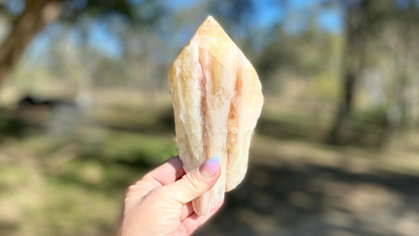 Dragon Tooth Citrine Quartz Natural Point