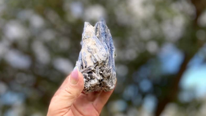 Blue Kyanite Blade Cluster with Black Tourmaline and a touch of Quartz