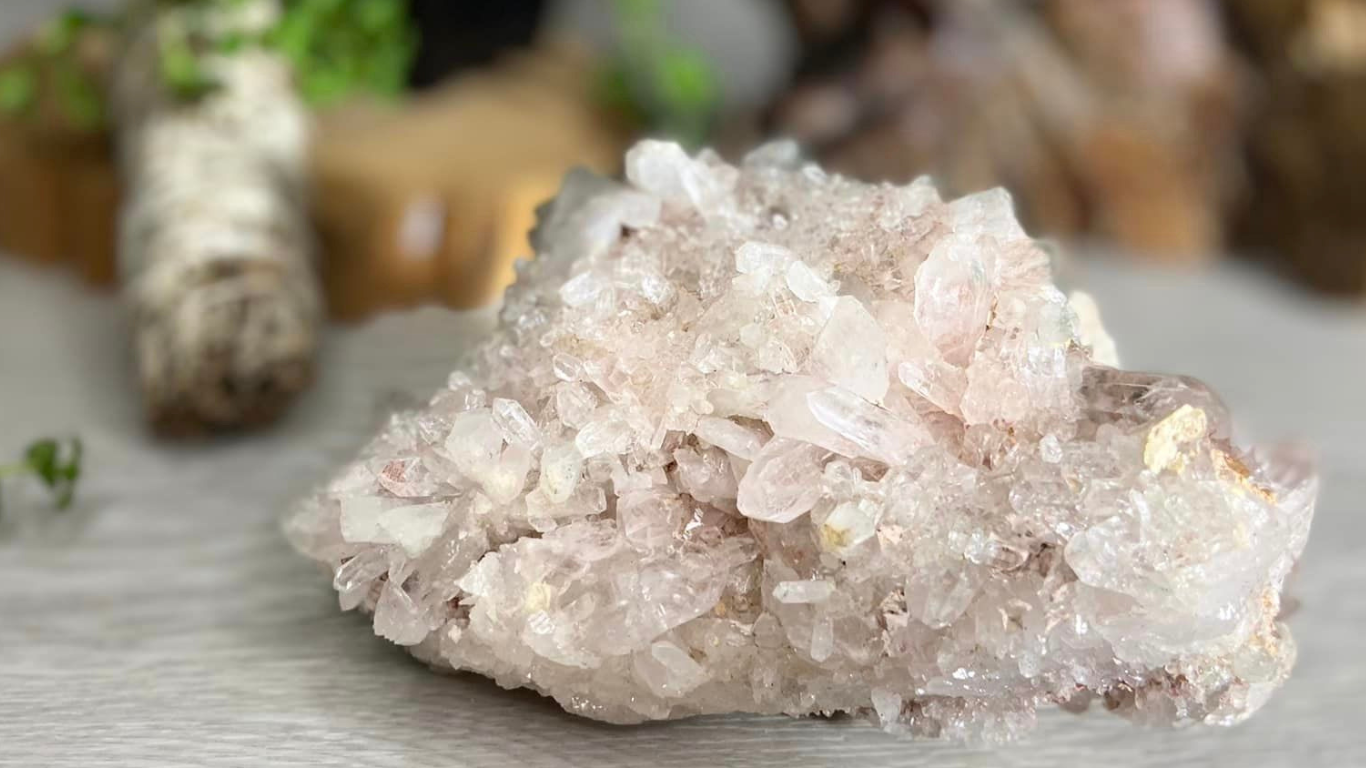 Pink Lithium Lemurian Colombian Quartz AAA+++