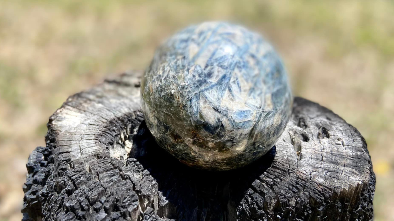 Sparkly Blue Kyanite, Quartz and Mica Sphere