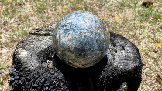 Sparkly Blue Kyanite, Quartz and Mica Sphere