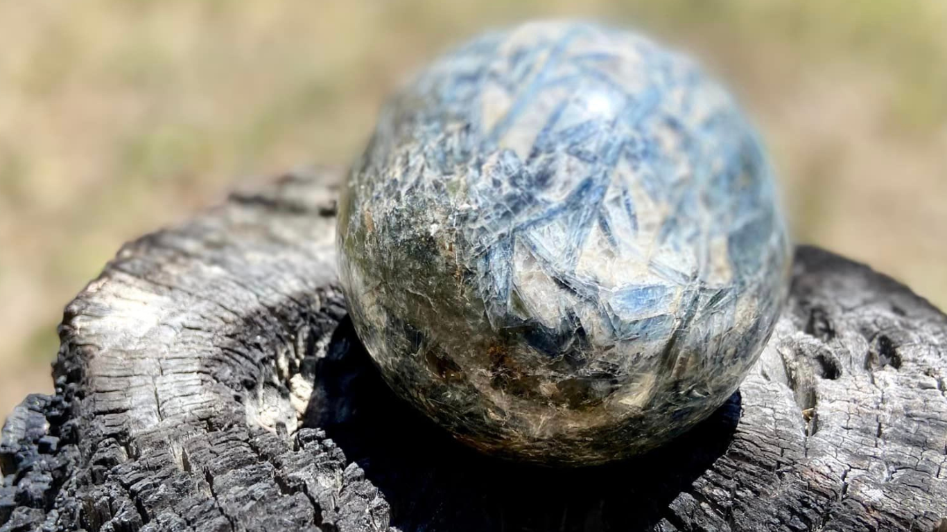 Sparkly Blue Kyanite, Quartz and Mica Sphere