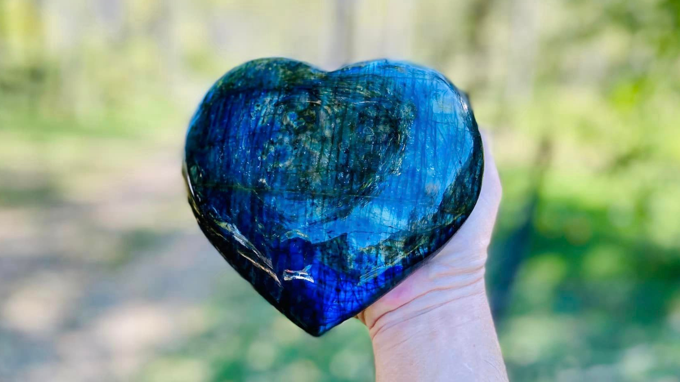 Labradorite Heart