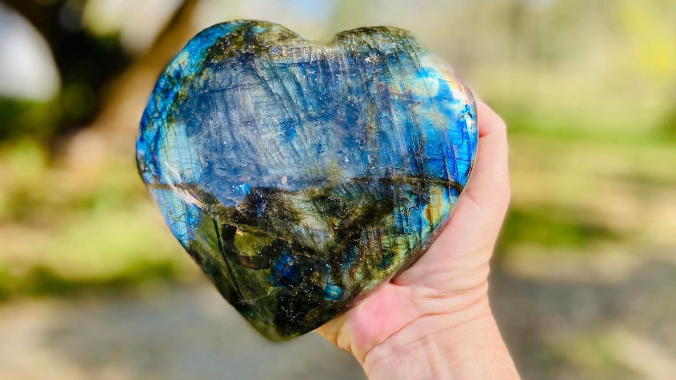 Labradorite Heart