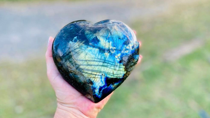 Polished Large Labradorite Heart