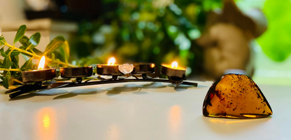 Polished Honey Amber (full of bugs) UV Reactive