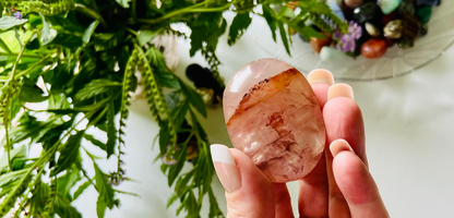 Fire Quartz Palm Stone