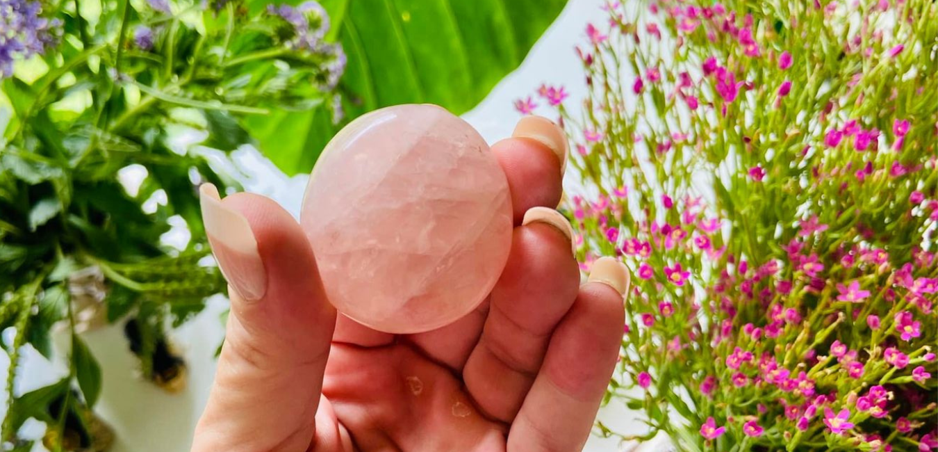 Rose Quartz Palm Stone