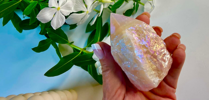 Aura Rose Quartz Cut and Polished Base Generator