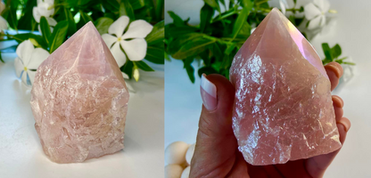 Aura Rose Quartz Cut and Polished Base Generator