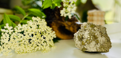 Pyrite Cluster and Calcite