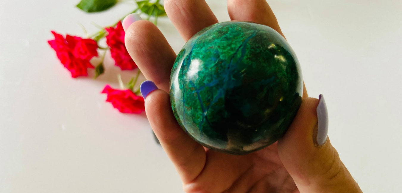 Malachite and Chrysocolla Sphere