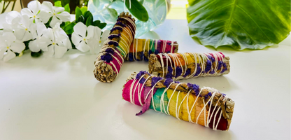 White Sage and Rose Petal Smudge Stick