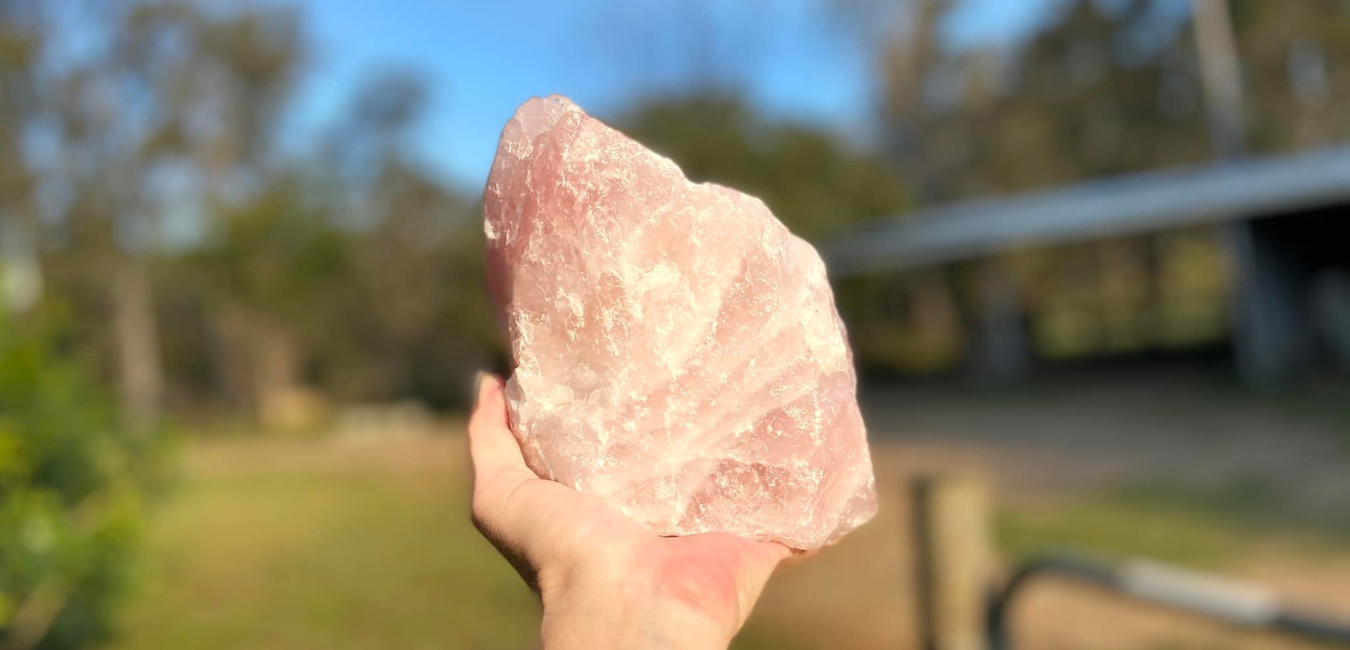 Rose Quartz Boulder Standing