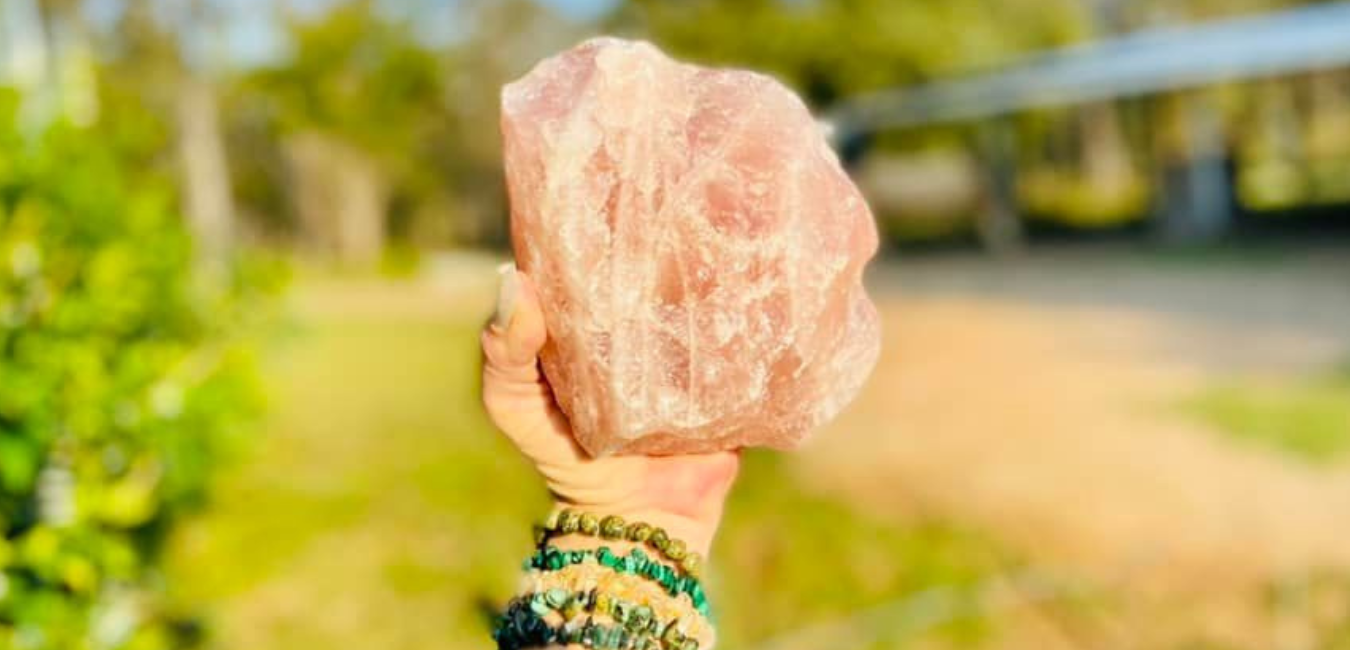 Rose Quartz Boulder Standing