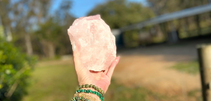 Rose Quartz Boulder Standing